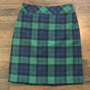 Plaid Wool Skirt